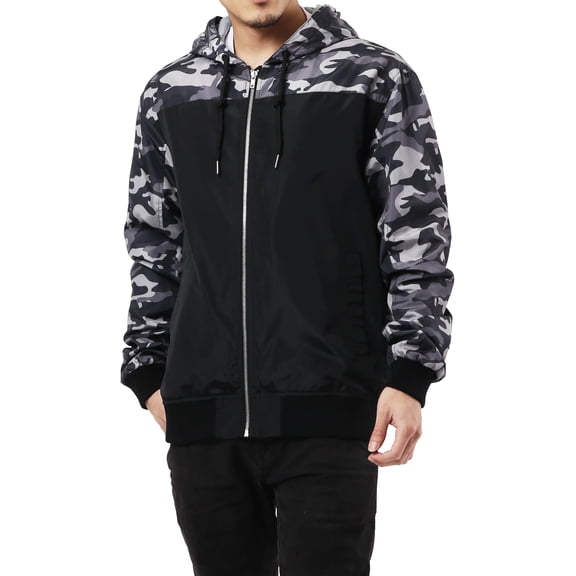 Ma Croix Men's Lightweight Windbreaker Hooded Winter Jacket Performance Packable Jacket Water Resistant Shell