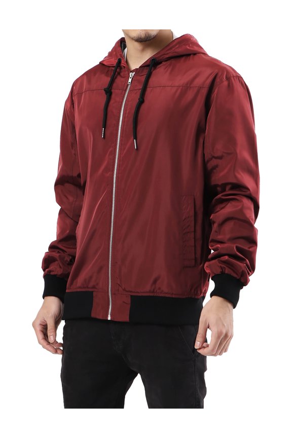 Men's Lightweight Windbreaker Hooded Winter Jacket Performance Packable Jacket Water Resistant Shell