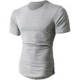 thumbnail image 1 of Ma Croix Men's Longtailed Zipper Slim Fit Crew Neck Short Sleeve T Shirts, 1 of 5
