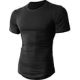 thumbnail image 1 of Ma Croix Men's Longtailed Zipper Slim Fit Crew Neck Short Sleeve T Shirts, 1 of 5