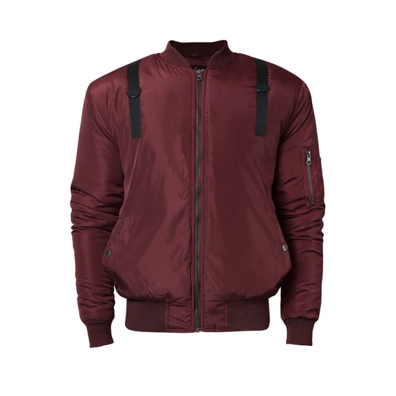 Ma Croix Men's Padded Parachute Bomber Jacket Lightweight Skinny Fit Casual