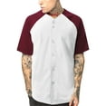 thumbnail image 1 of Ma Croix Men's Premium Baseball Tee Button Down Two Tone Raglan Short Sleeve Jersey, 1 of 7