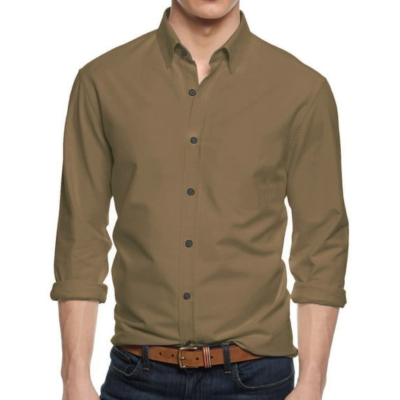 Ma Croix Men's Premium Dress Shirts Slim Fit Long Sleeve