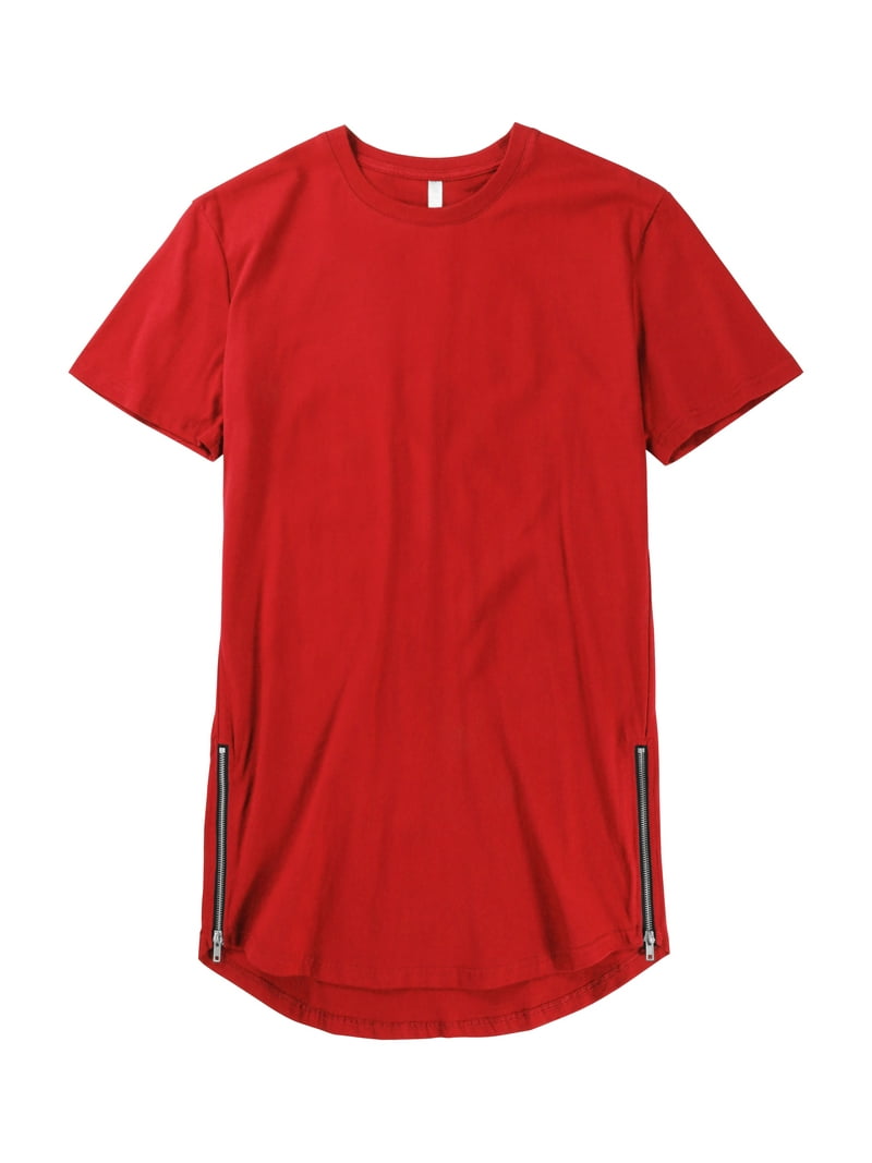 Ma Croix Men's Premium Longtail Tee Shirt with Side Zippers Hip