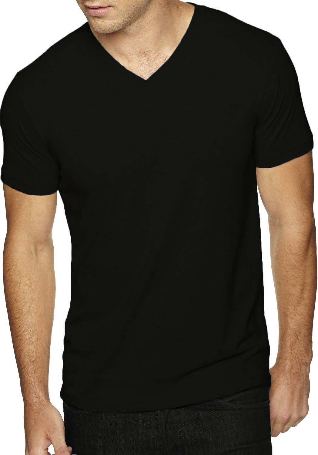 Hat and Beyond Men's Short Sleeve Premium Solid Cotton V Neck T-Shirts ...