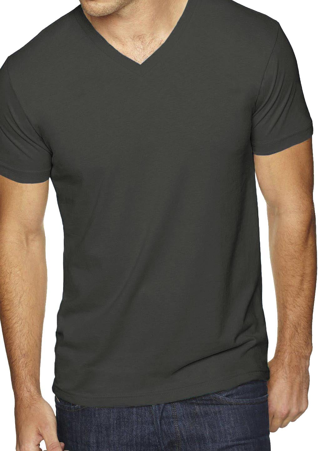 Ma Croix Men's Premium Solid Cotton V Neck T-Shirts Short Sleeve Tee ...