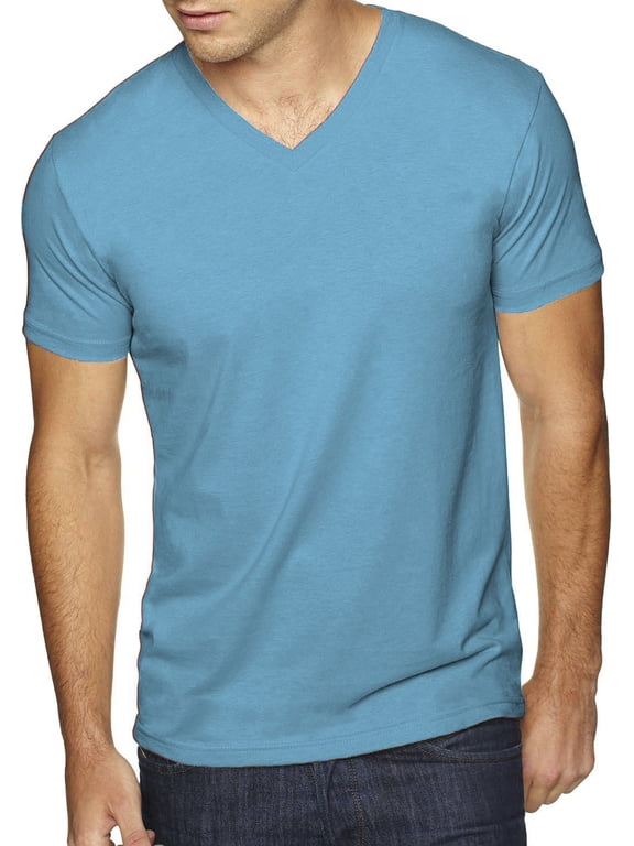 Men's Premium Solid Cotton V Neck T-Shirts Short Sleeve Tee