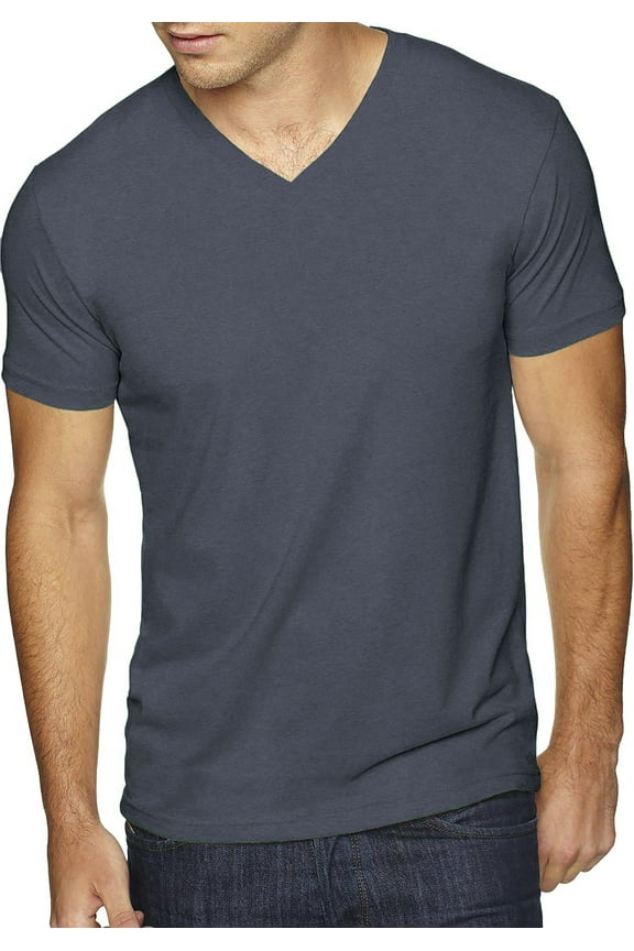 Men's Premium Solid Cotton V Neck T-Shirts Short Sleeve Tee