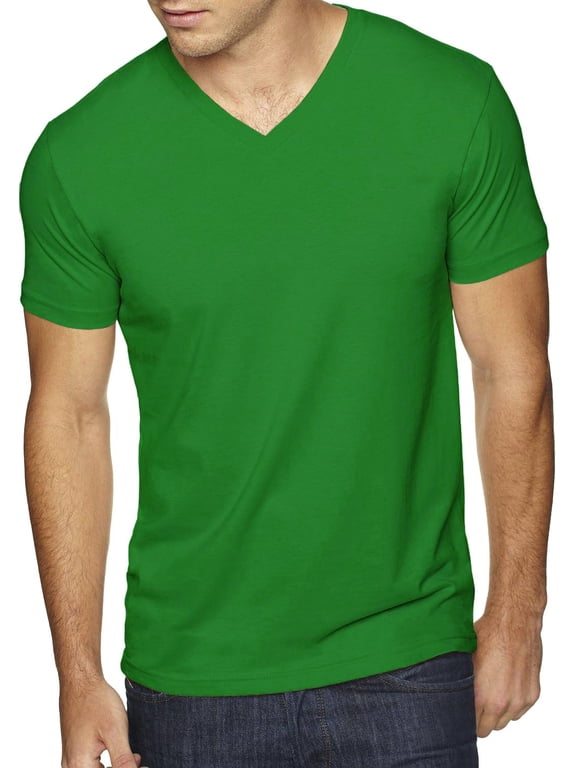 Men's Premium Solid Cotton V Neck T-Shirts Short Sleeve Tee