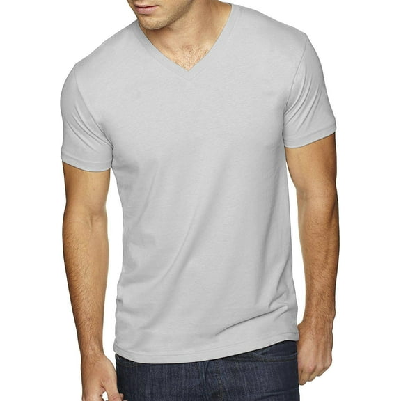 Ma Croix Men's Premium Solid Cotton V Neck T-Shirts Short Sleeve Tee
