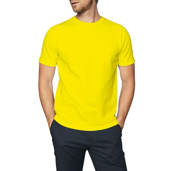 Ma Croix Men's Premium Standard Fit Short Sleeve Solid Crew Neck T-Shirts, up to size 5XL 