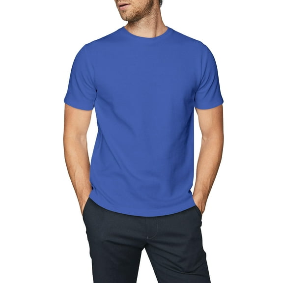 Ma Croix Men's Premium Standard Fit Short Sleeve Solid Crew Neck T-Shirts, up to size 5XL