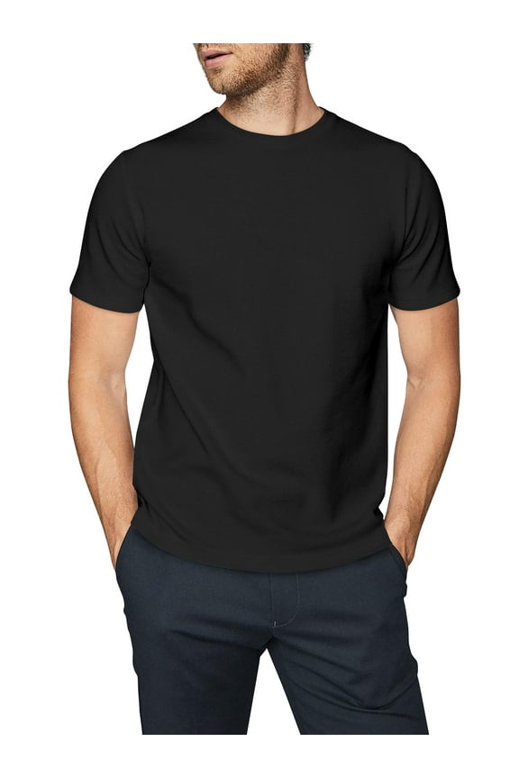 Men's Premium Standard Fit Short Sleeve Solid Crew Neck T-Shirts, up to size 5XL 