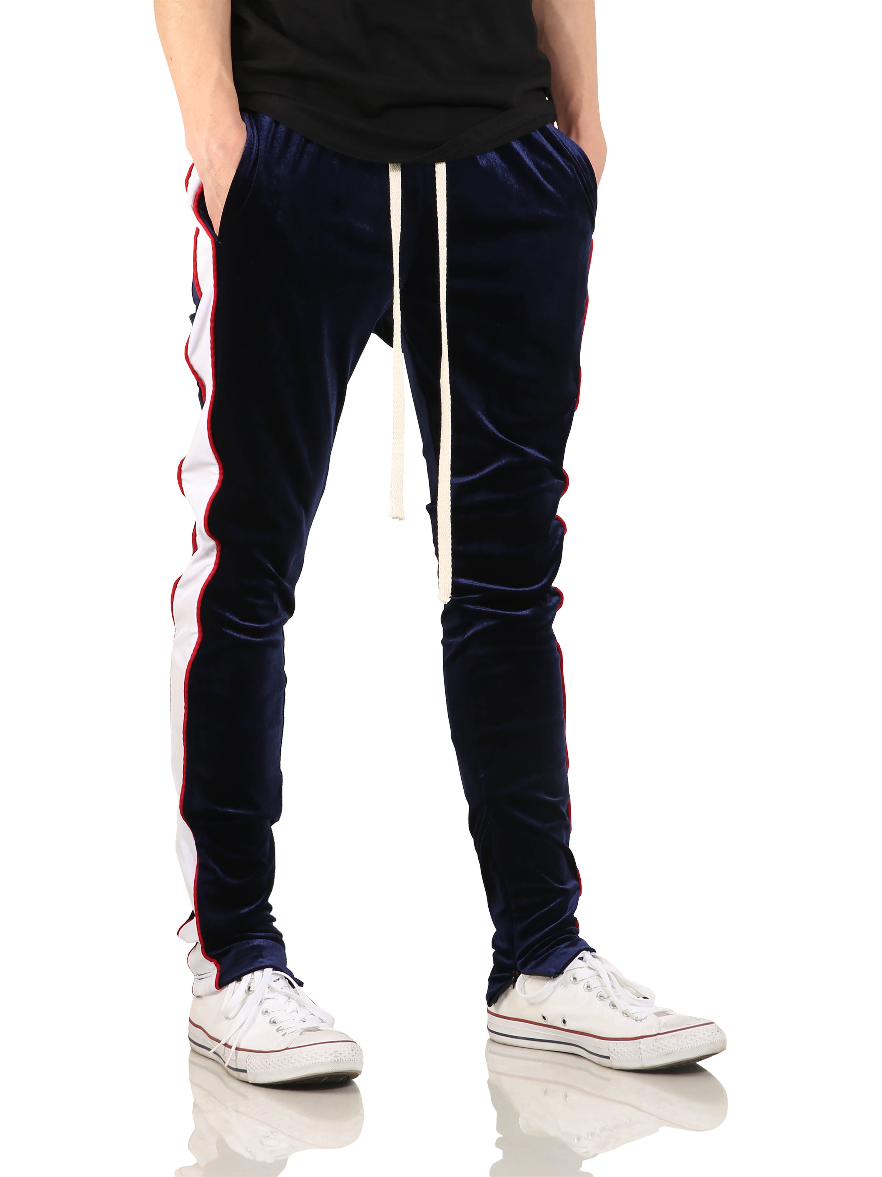 Buy Ankle-Length Slim Fit Track Pants with Elasticated Drawstring Waist  Online at Best Prices in India - JioMart.
