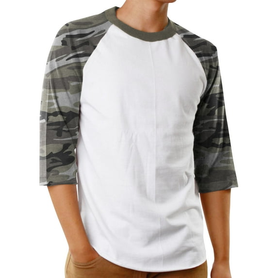 Ma Croix Men's Raglan 3/4 Sleeves Casual Cotton Baseball Jersey T-Shirt