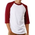 thumbnail image 1 of Ma Croix Men's Raglan 3/4 Sleeves Casual Cotton Baseball Jersey T-Shirt, 1 of 4
