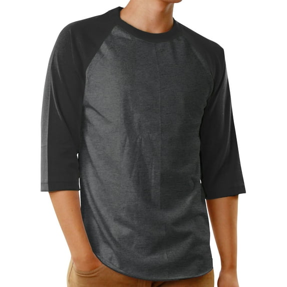 Ma Croix Men's Raglan 3/4 Sleeves Casual Cotton Baseball Jersey T-Shirt