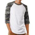 thumbnail image 1 of Ma Croix Men's Raglan 3/4 Sleeves Casual Cotton Baseball Jersey T-Shirt, 1 of 4