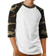 thumbnail image 1 of Ma Croix Men's Raglan 3/4 Sleeves Casual Cotton Baseball Jersey T-Shirt, 1 of 4