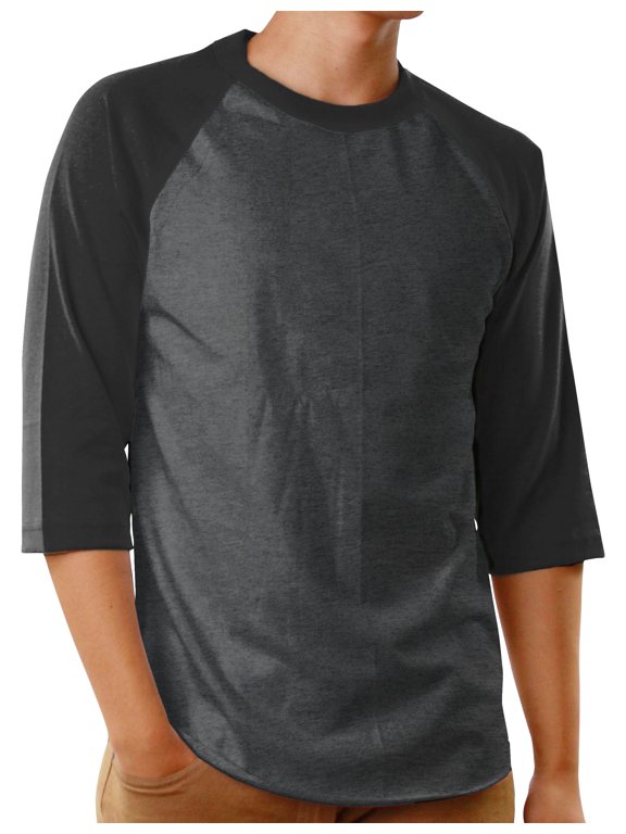 Men's Raglan 3/4 Sleeves Casual Cotton Baseball Jersey T-Shirt