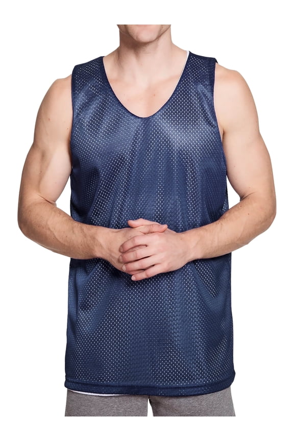 Men's Reversible Basketball Jersey Premium Moisture Wicking Mesh Practice Tank Top
