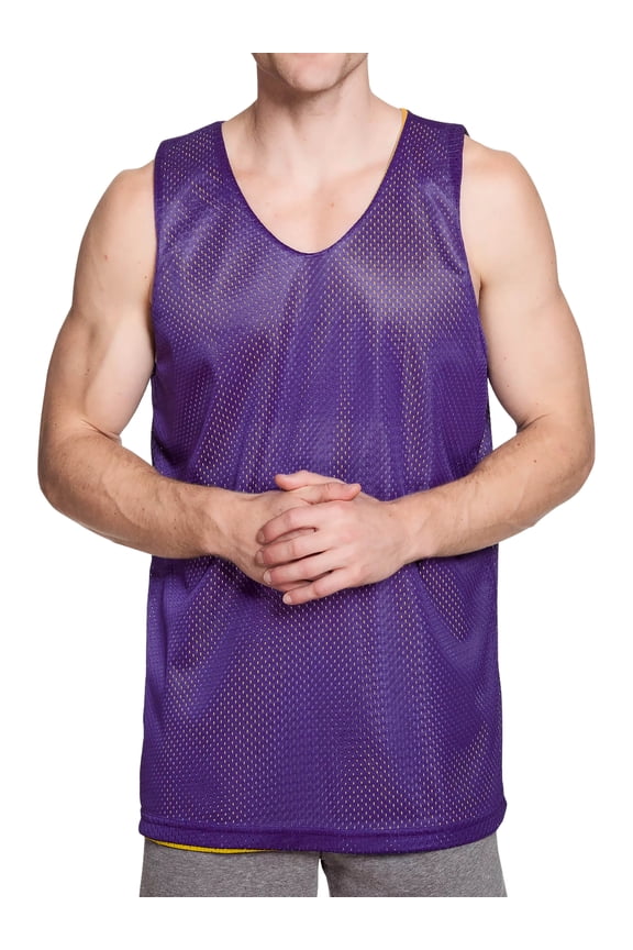 Men's Reversible Basketball Jersey Premium Moisture Wicking Mesh Practice Tank Top