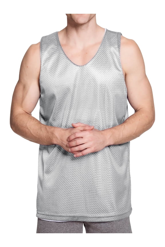 Men's Reversible Basketball Jersey Premium Moisture Wicking Mesh Practice Tank Top
