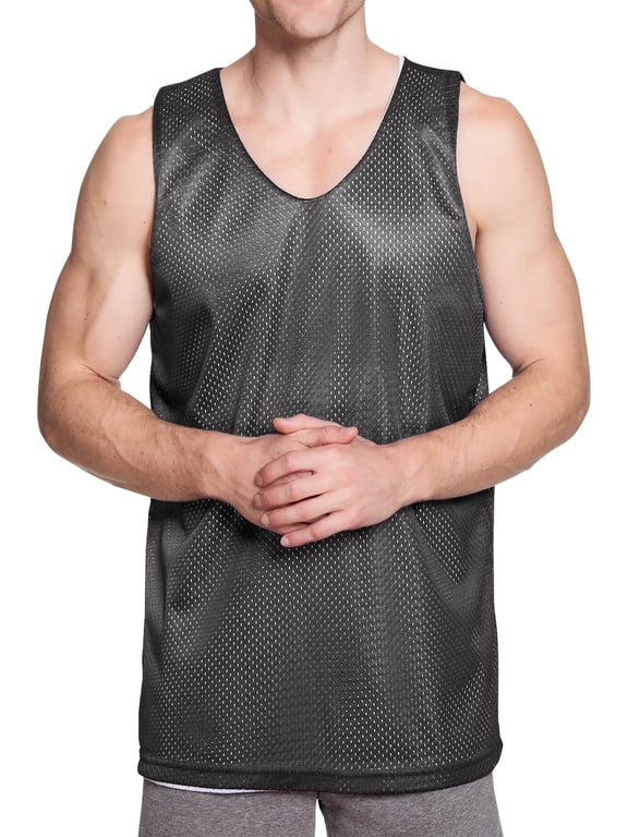 Men's Reversible Basketball Jersey Premium Moisture Wicking Mesh Practice Tank Top
