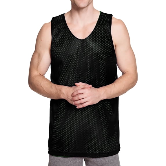 Ma Croix Men's Reversible Basketball Jersey Premium Moisture Wicking Mesh Practice Tank Top