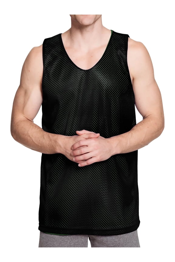 Men's Reversible Basketball Jersey Premium Moisture Wicking Mesh Practice Tank Top