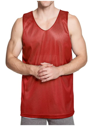  Pullonsy Men's Black/Red Blank Basketball Jersey Mesh