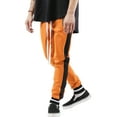 thumbnail image 1 of Ma Croix Men's Skinny fit Two Tone Stripe Track Pants Jogger with Zipper Pockets, 1 of 7