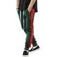 thumbnail image 1 of Ma Croix Men's Skinny fit Two Tone Stripe Track Pants Jogger with Zipper Pockets, 1 of 7