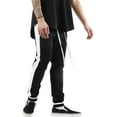 thumbnail image 1 of Ma Croix Men's Skinny fit Two Tone Stripe Track Pants Jogger with Zipper Pockets, 1 of 7