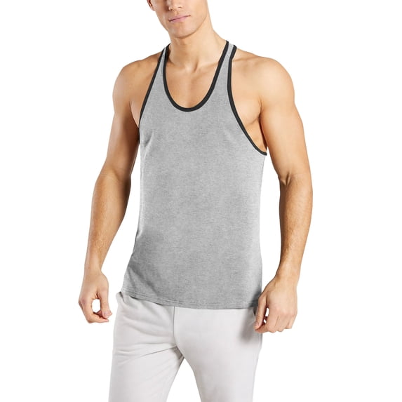 Ma Croix Men's Slim Fit Racer Back Tank Top with Contrast Binding