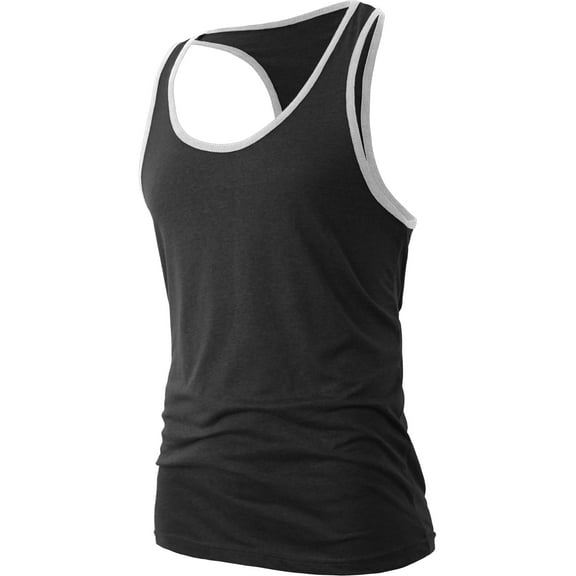 Ma Croix Men's Slim Fit Racer Back Tank Top with Contrast Binding