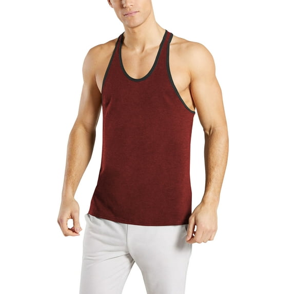 Ma Croix Men's Slim Fit Racer Back Tank Top with Contrast Binding