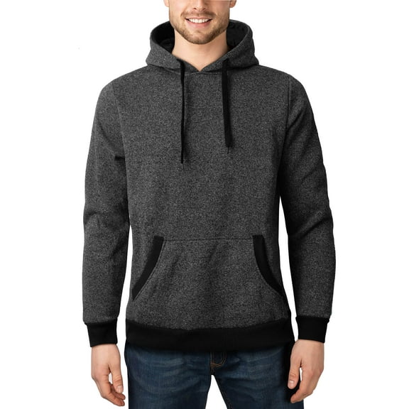 Ma Croix Men's Standard Premium Classic Comfort Marled Fleece Pullover Hooded Sweatshirt