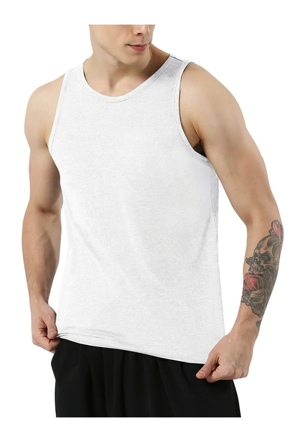 Men's Tri Blend Tank Top Soft Cotton Muscle Slim Fit T-Shirt S-2XL