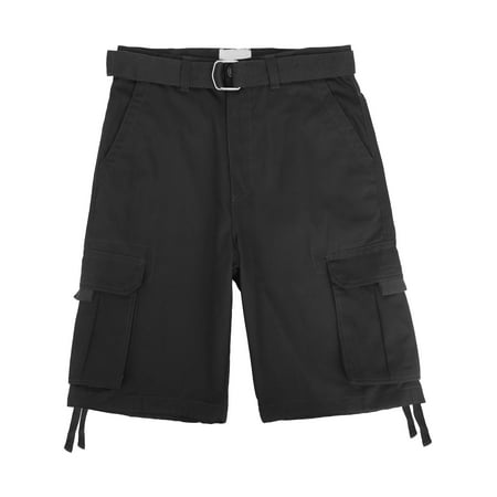 Ma Croix Men's Utility Multi Pockets Comfortable Twill Cargo Shorts with Belt
