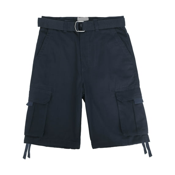 Ma Croix Men's Utility Multi Pockets Comfortable Twill Cargo Shorts with Belt