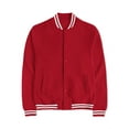 thumbnail image 1 of Ma Croix Men's Varsity Lettermans Classic Button Down Fleece Ribbed Collar Cuff Jacket, 1 of 3