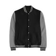 thumbnail image 1 of Ma Croix Men's Varsity Lettermans Classic Button Down Fleece Ribbed Collar Cuff Jacket, 1 of 3