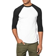 Ma Croix Mens 3/4 Sleeve Raglan Baseball T Shirt Small, White/Black