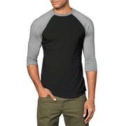 Ma Croix Mens 3/4 Sleeve Raglan Baseball T Shirt Small, Black/Gray