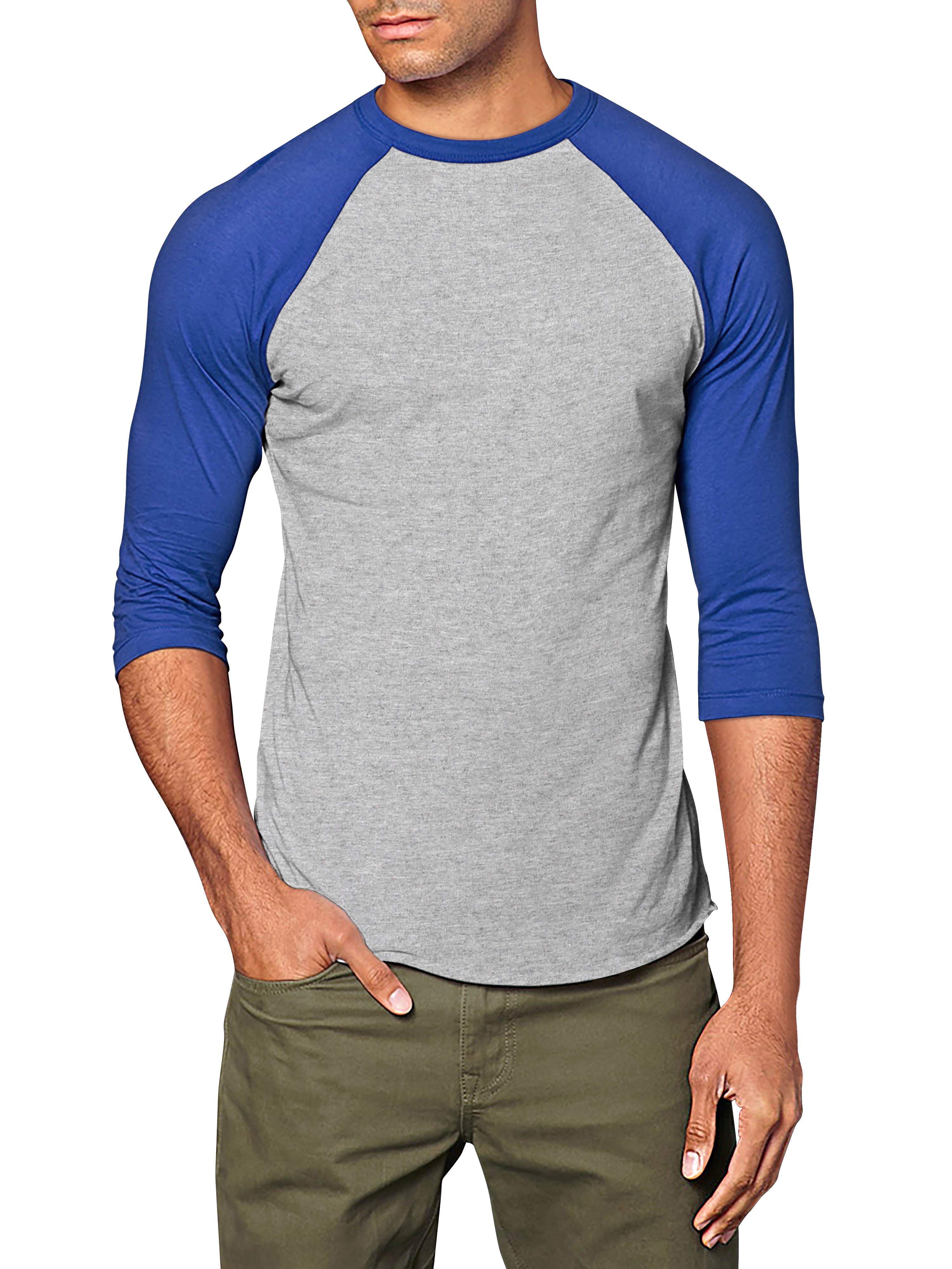 Mens 3/4 Sleeve Raglan Baseball T Shirt 