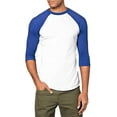 thumbnail image 1 of Ma Croix Mens 3/4 Sleeve Raglan Baseball T Shirt Large, White/Royal Blue0, 1 of 4