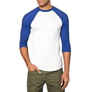 Ma Croix Mens 3/4 Sleeve Raglan Baseball T Shirt 2X-Large, White/Royal Blue0