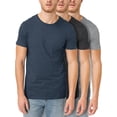 thumbnail image 1 of Ma Croix Mens 3-Pack Premium Cotton Casual Crew Neck Short Sleeve Tri Blend Fabric Tee Shirt, 1 of 4