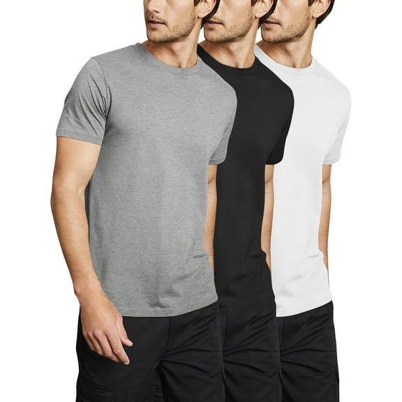 Ma Croix Mens 3-Pack Premium Dri Release Casual Crew Neck Short Sleeve Moisture Wicking Fabric Tee Shirt